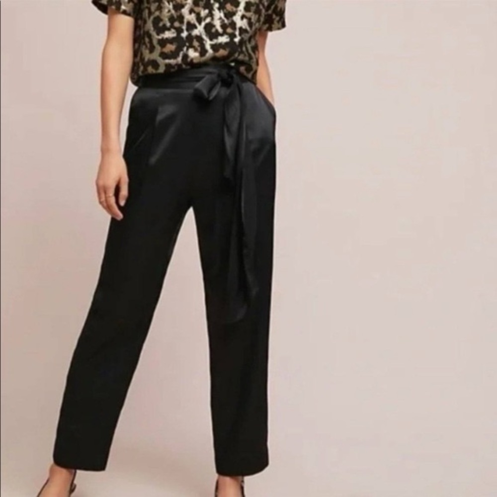 NWOT Antonio Melani Satin Tie Waist Pants Size 2